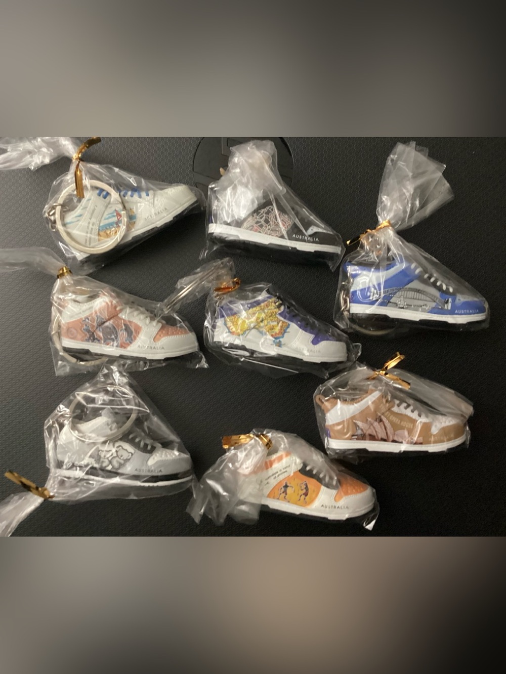 Set of 8 Australia Souvenir 3D Mini Sneaker Keychain Collectible Gift